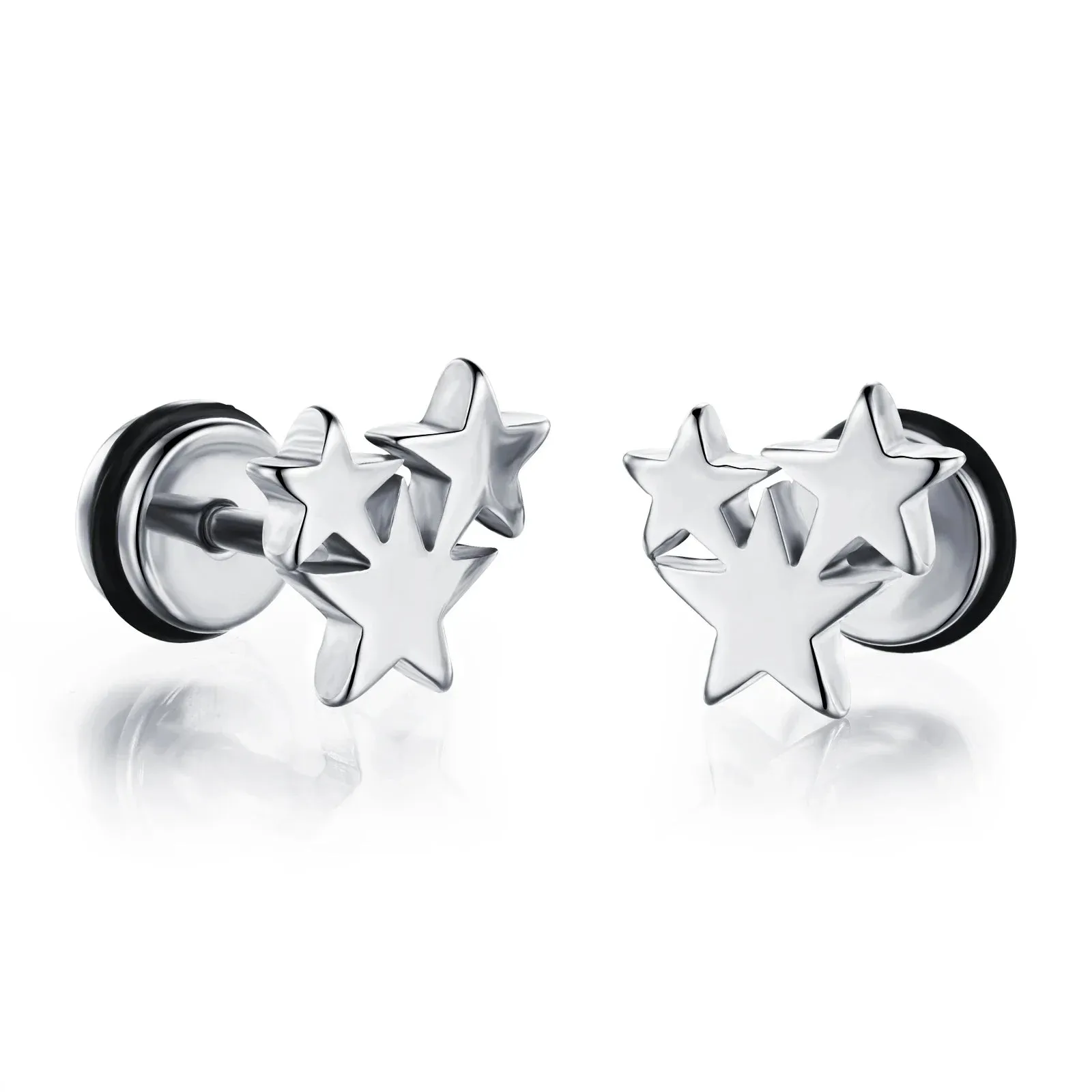 2023 Punk Stainless Surgical Steel Stud Earrings – Small Gothic Geometry, Skeleton Rock Zircon Jewelry for Women & Men