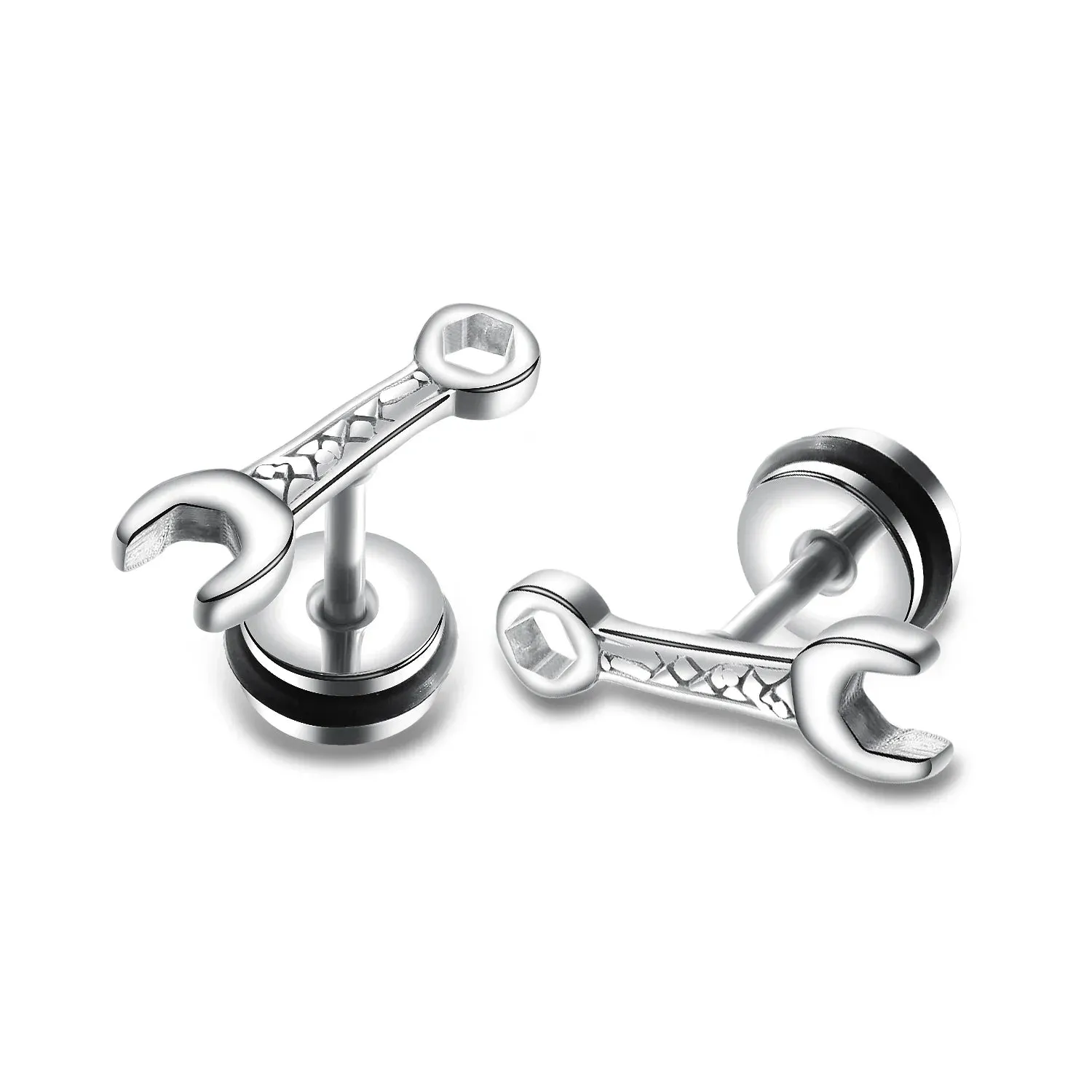 2023 Punk Stainless Surgical Steel Stud Earrings – Small Gothic Geometry, Skeleton Rock Zircon Jewelry for Women & Men