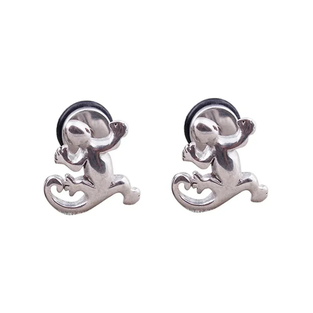 2023 Punk Stainless Surgical Steel Stud Earrings – Small Gothic Geometry, Skeleton Rock Zircon Jewelry for Women & Men