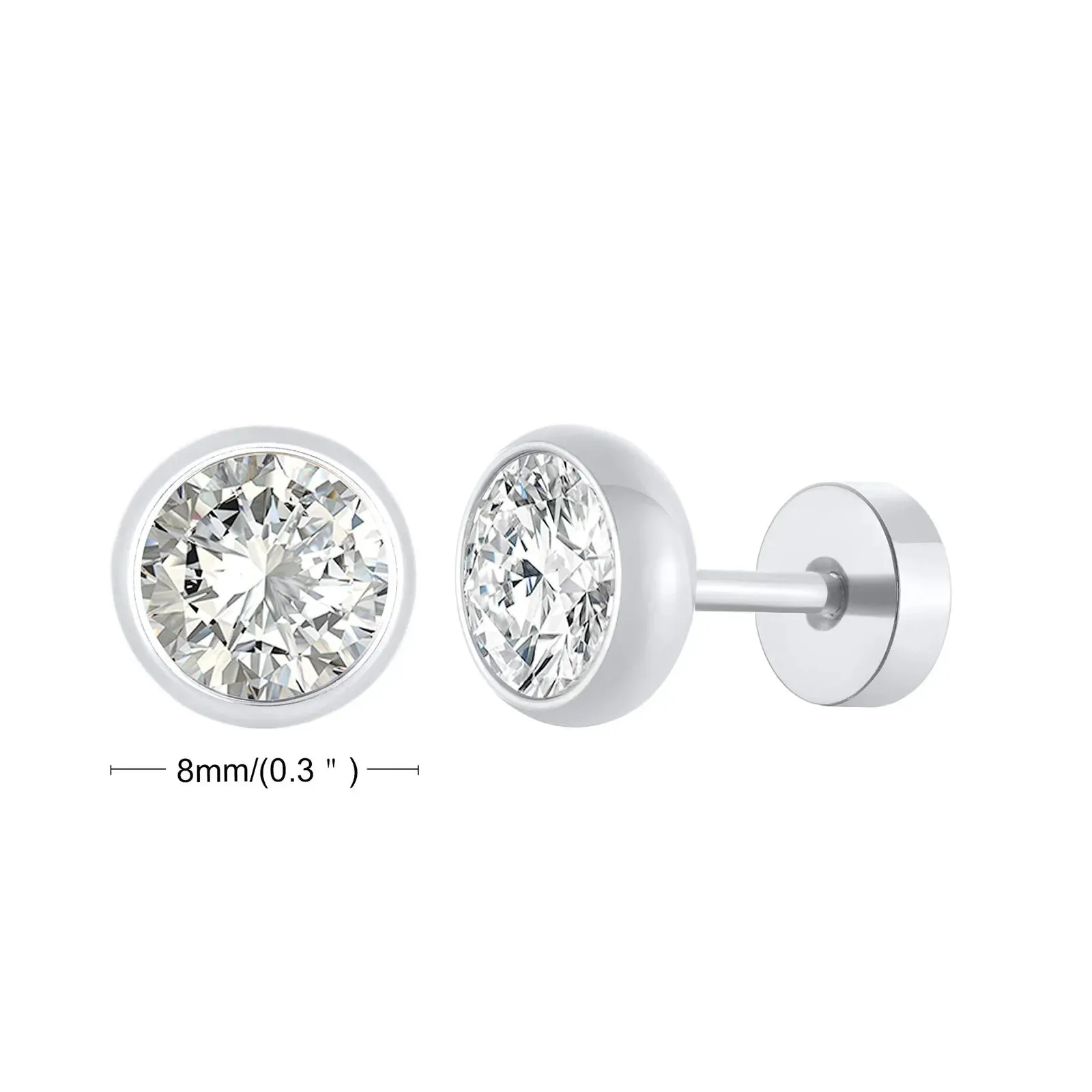 2023 Punk Stainless Surgical Steel Stud Earrings – Small Gothic Geometry, Skeleton Rock Zircon Jewelry for Women & Men