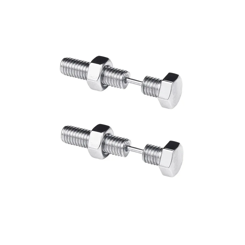 2023 Punk Stainless Surgical Steel Stud Earrings – Small Gothic Geometry, Skeleton Rock Zircon Jewelry for Women & Men