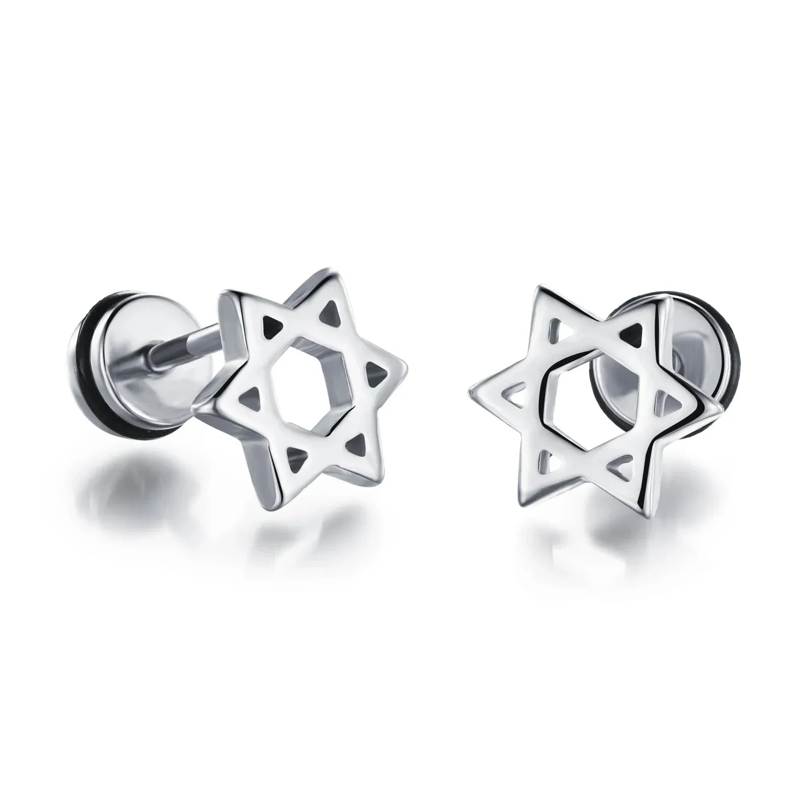 2023 Punk Stainless Surgical Steel Stud Earrings – Small Gothic Geometry, Skeleton Rock Zircon Jewelry for Women & Men