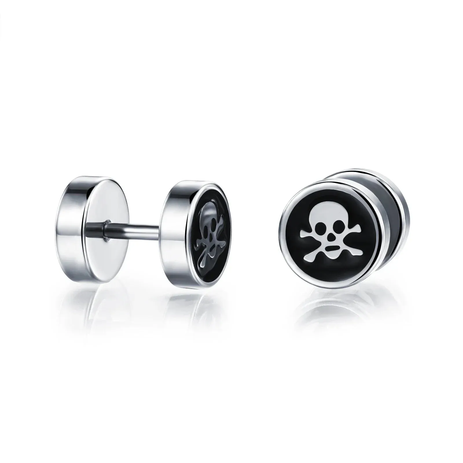 2023 Punk Stainless Surgical Steel Stud Earrings – Small Gothic Geometry, Skeleton Rock Zircon Jewelry for Women & Men