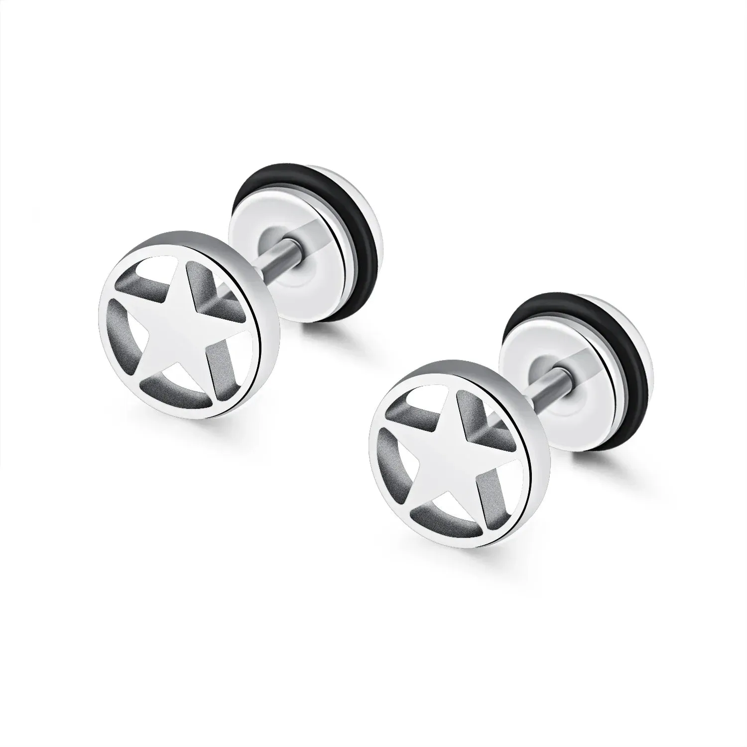 2023 Punk Stainless Surgical Steel Stud Earrings – Small Gothic Geometry, Skeleton Rock Zircon Jewelry for Women & Men