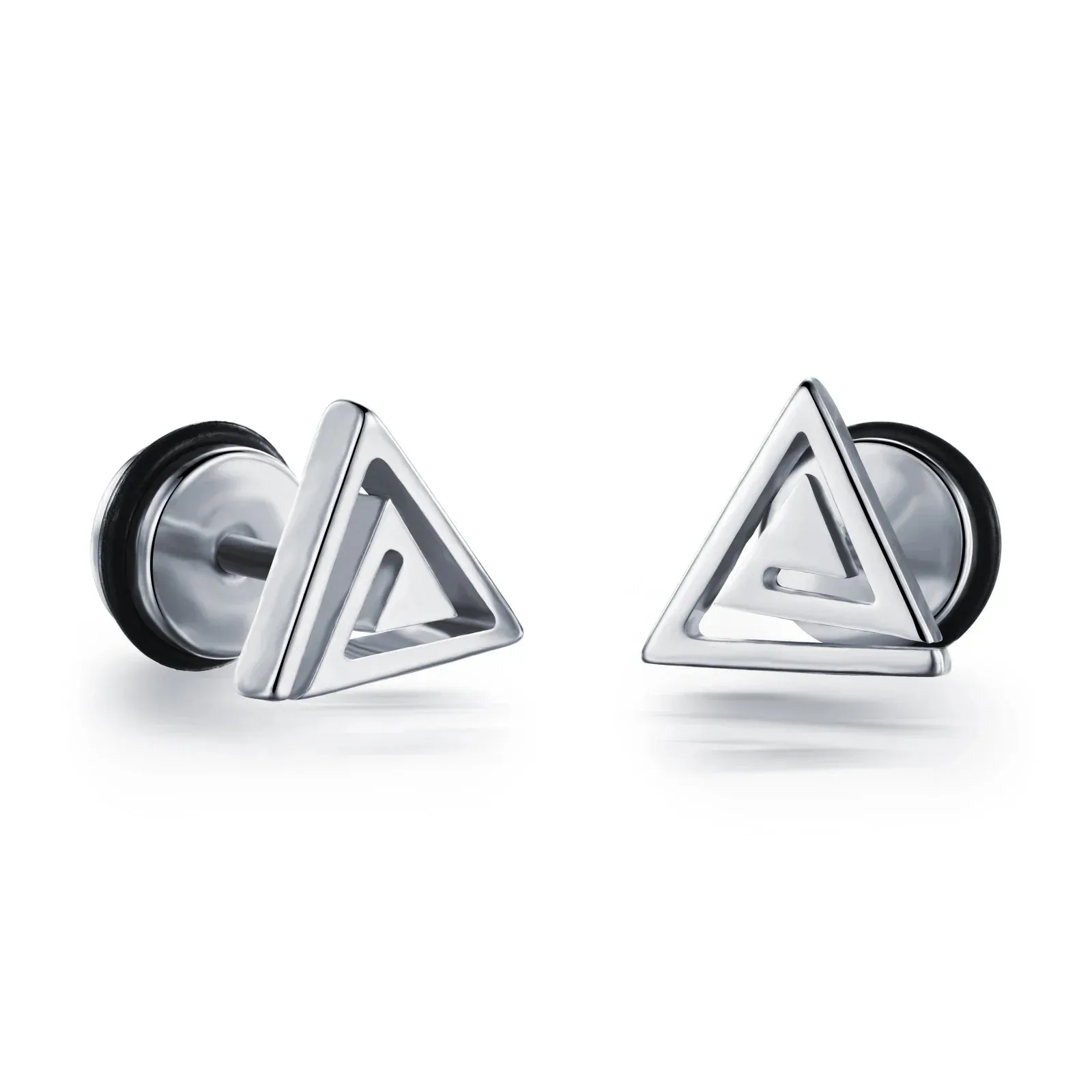 2023 Punk Stainless Surgical Steel Stud Earrings – Small Gothic Geometry, Skeleton Rock Zircon Jewelry for Women & Men
