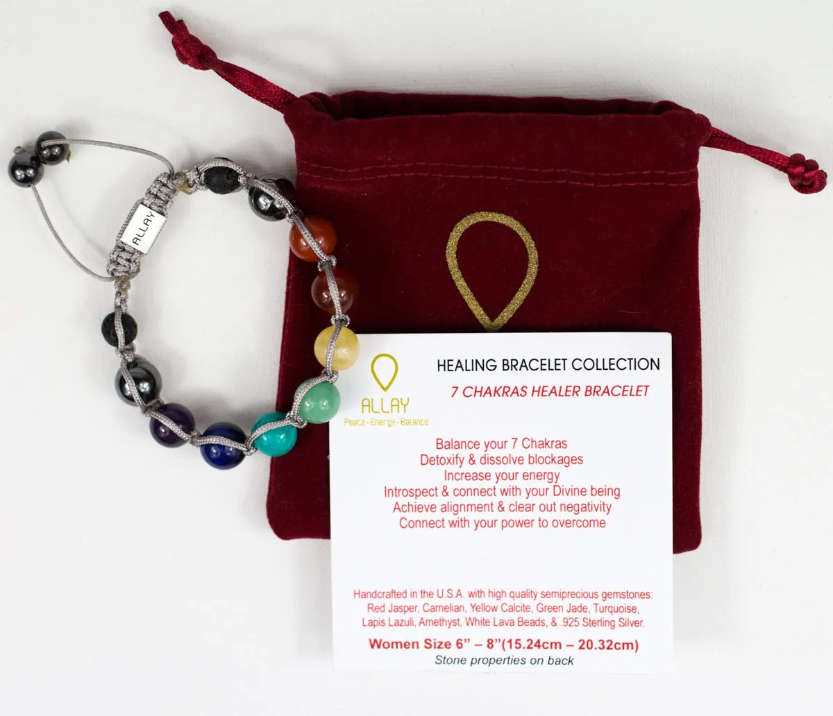 7 CHAKRA HEALER BRACELET l  Red Jasper, Carnelian, Yellow Calcite, Green Jade, Turquoise, Lapis Lazuli & Amethyst