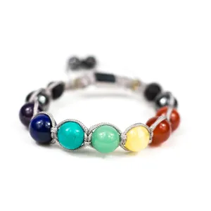 7 CHAKRA HEALER BRACELET l  Red Jasper, Carnelian, Yellow Calcite, Green Jade, Turquoise, Lapis Lazuli & Amethyst
