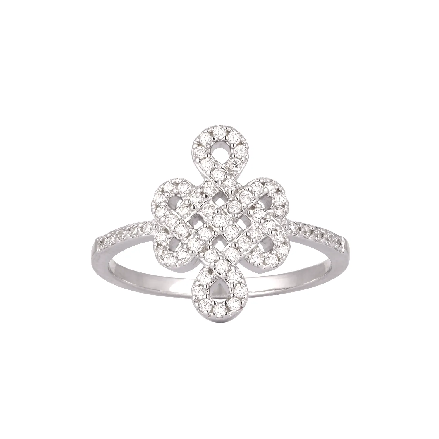 925 Sterling Silver Zircon White Gold Platted Ring for Women and Girls