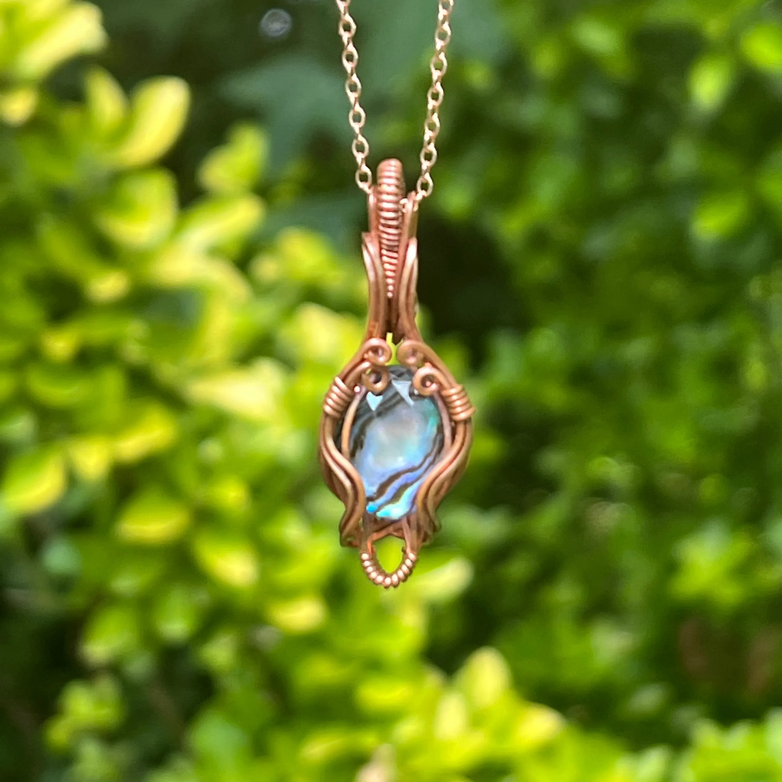 Abalone Shell & Quartz Doublet Pendant