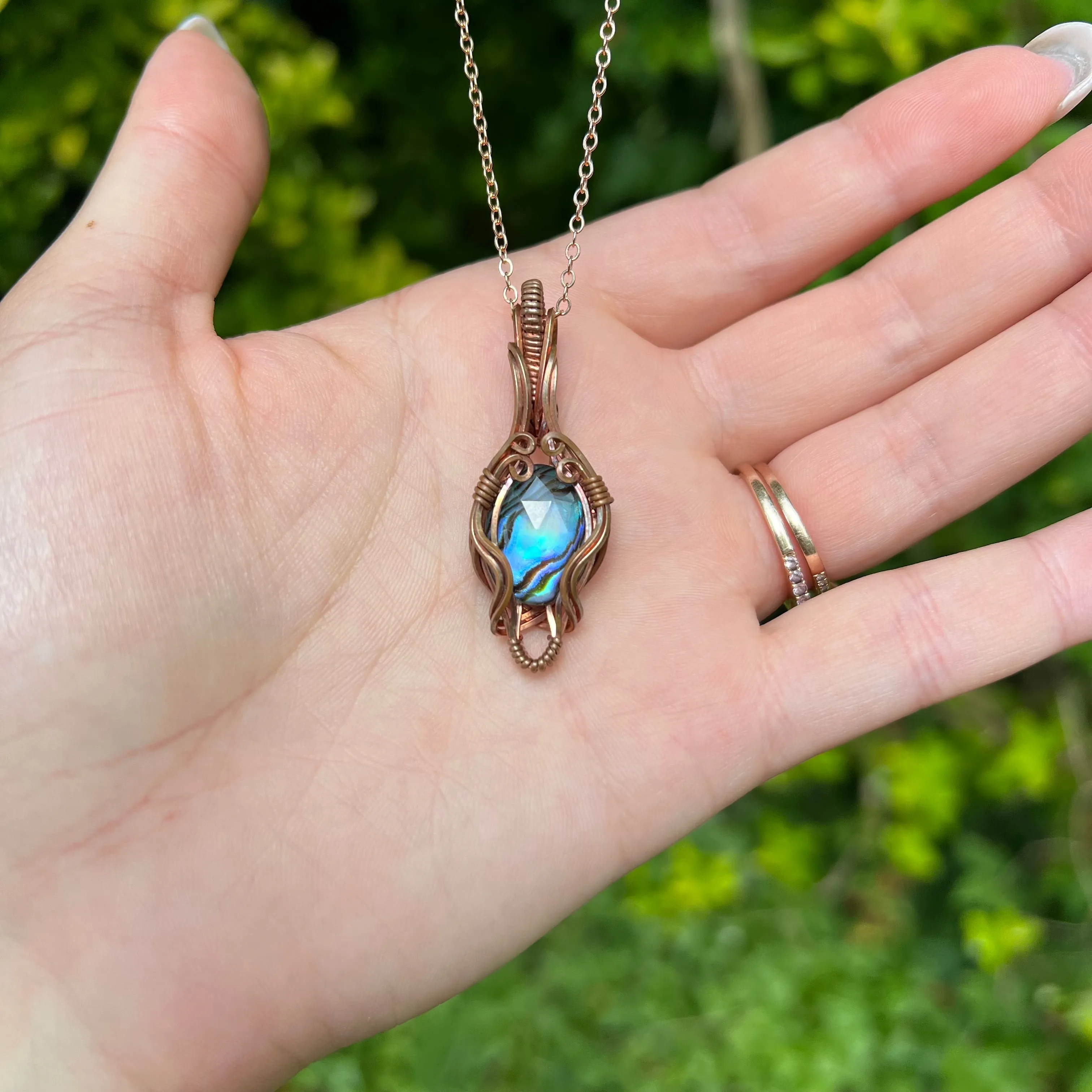 Abalone Shell & Quartz Doublet Pendant