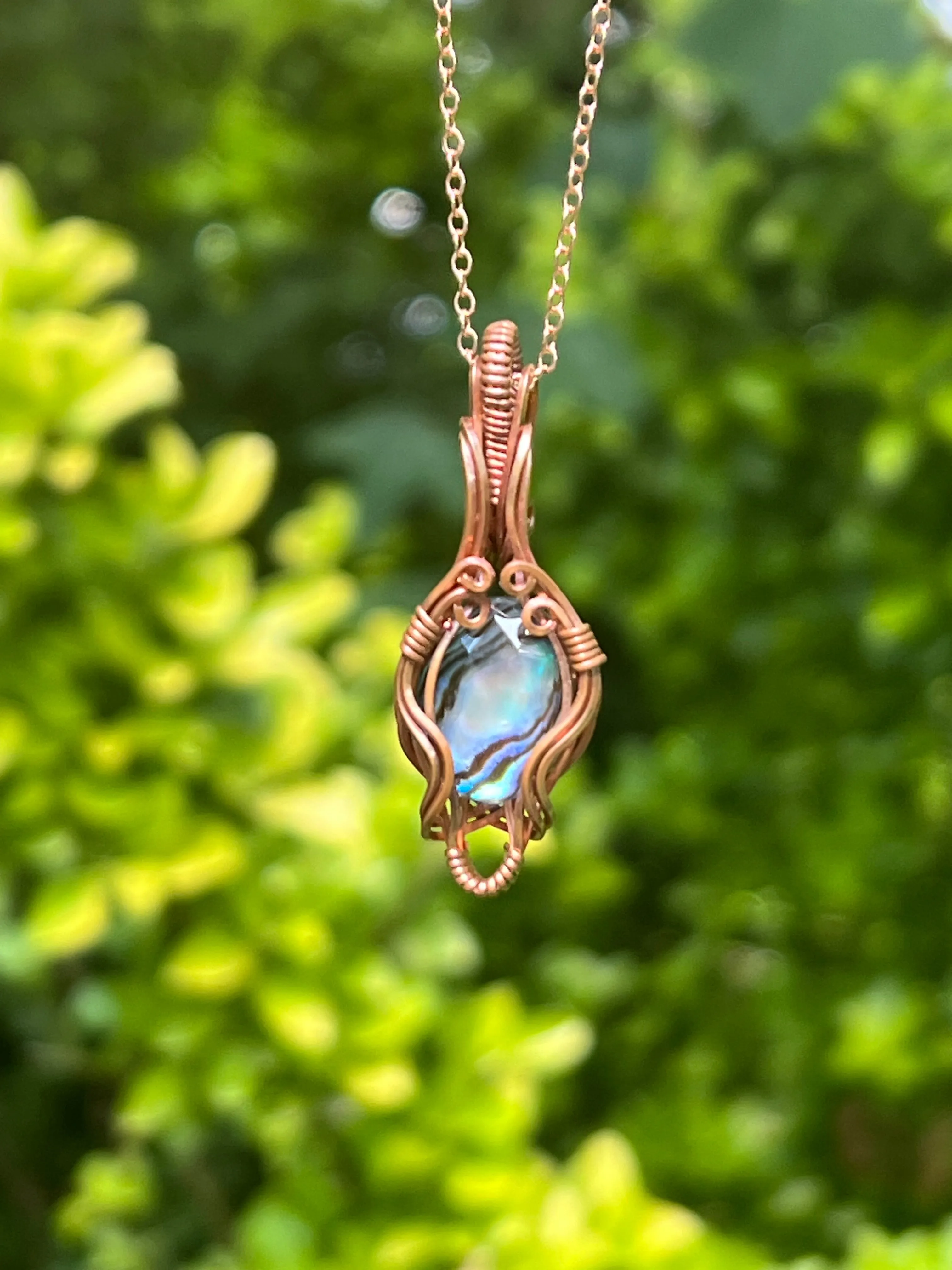 Abalone Shell & Quartz Doublet Pendant