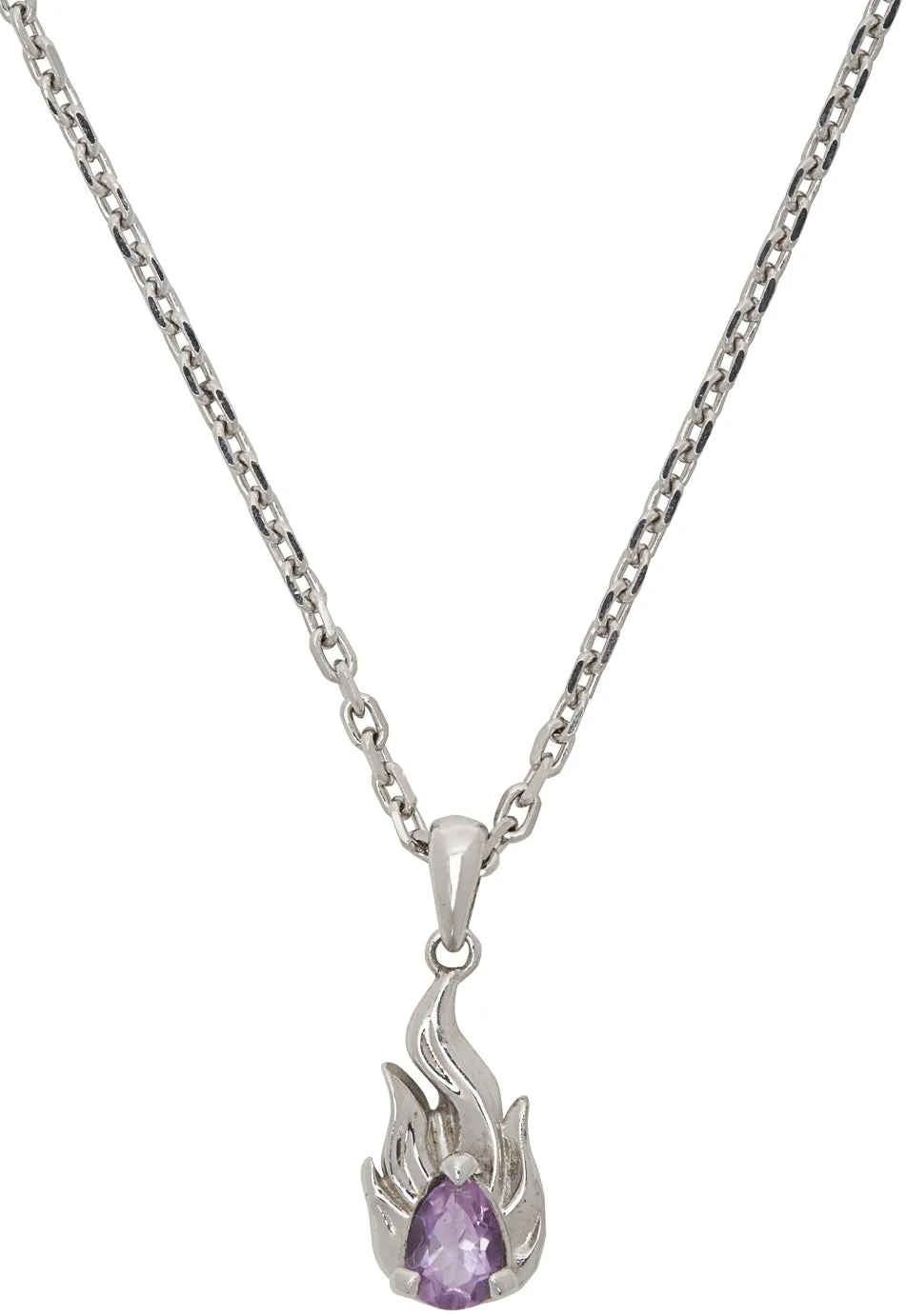 Alan Crocetti Silver Micro Amethyst In Heat Necklace