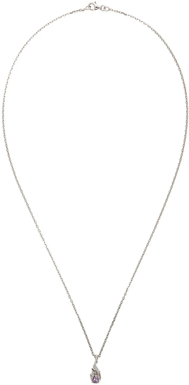 Alan Crocetti Silver Micro Amethyst In Heat Necklace