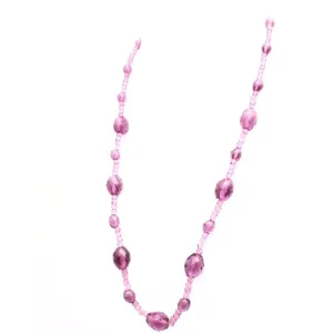 Antique Vintage Amethyst Beads Necklace 1920s 26"