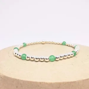 Aventurine Gemstone Bracelet in sterling silver