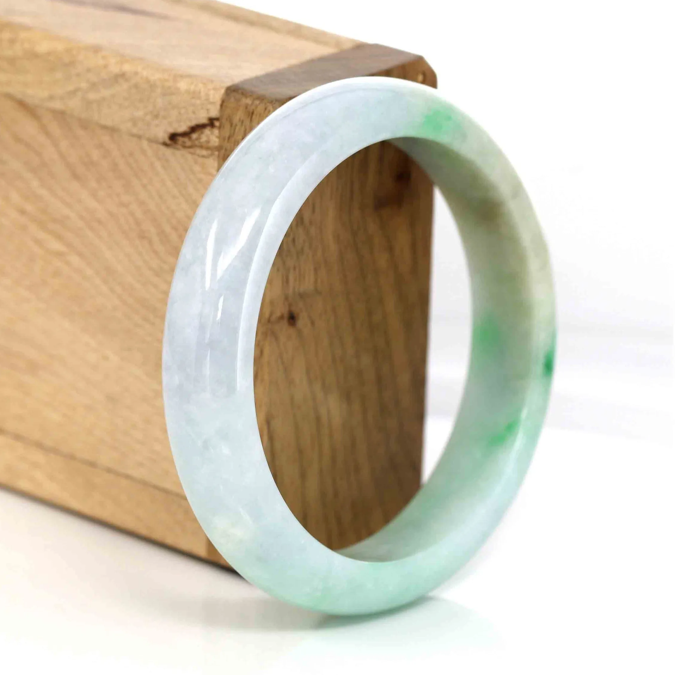 Baikalla's Classic High-quality Lavender & Yellow- Green Natural Burmese Jadeite Jade Bangle (54.32 mm) #295