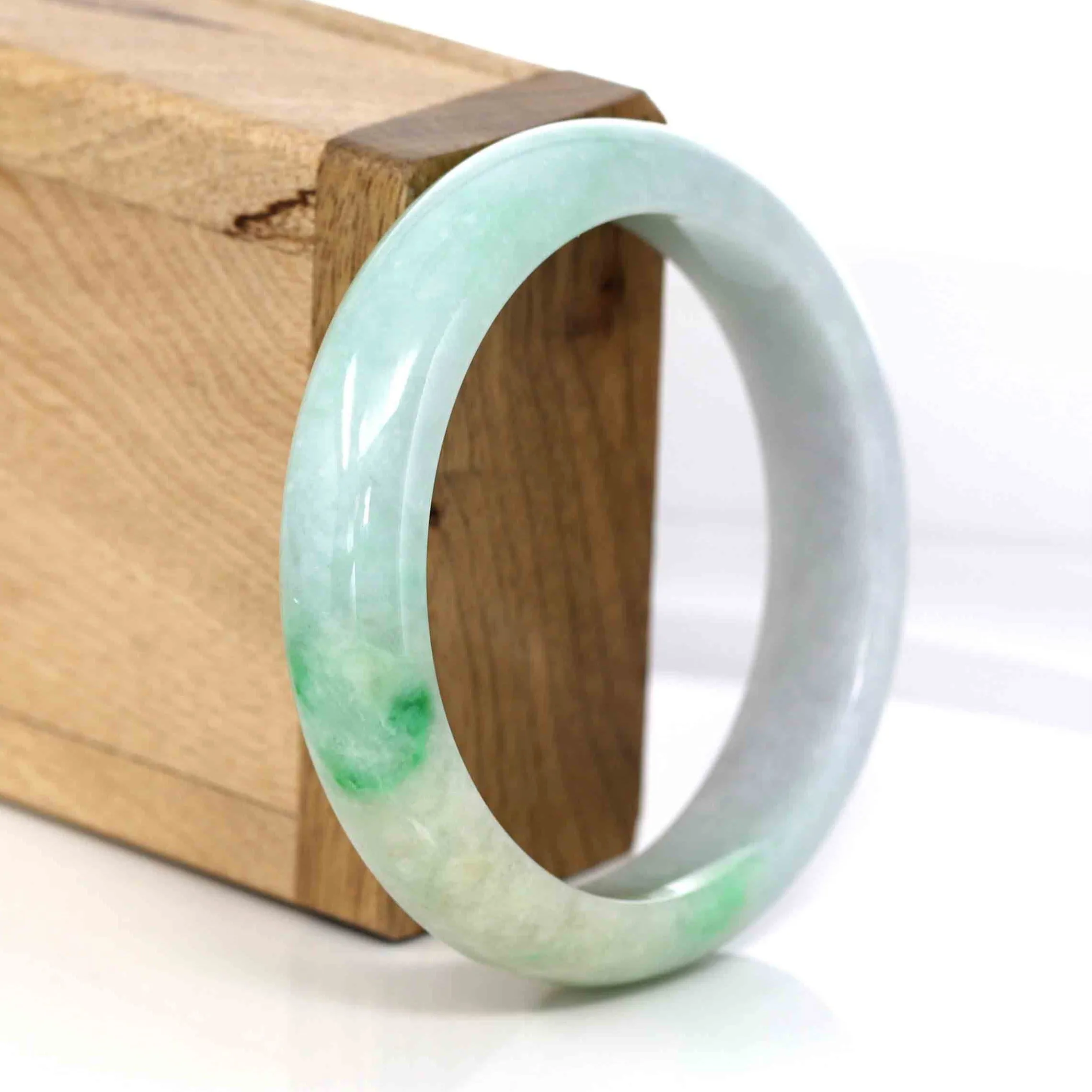 Baikalla's Classic High-quality Lavender & Yellow- Green Natural Burmese Jadeite Jade Bangle (54.32 mm) #295
