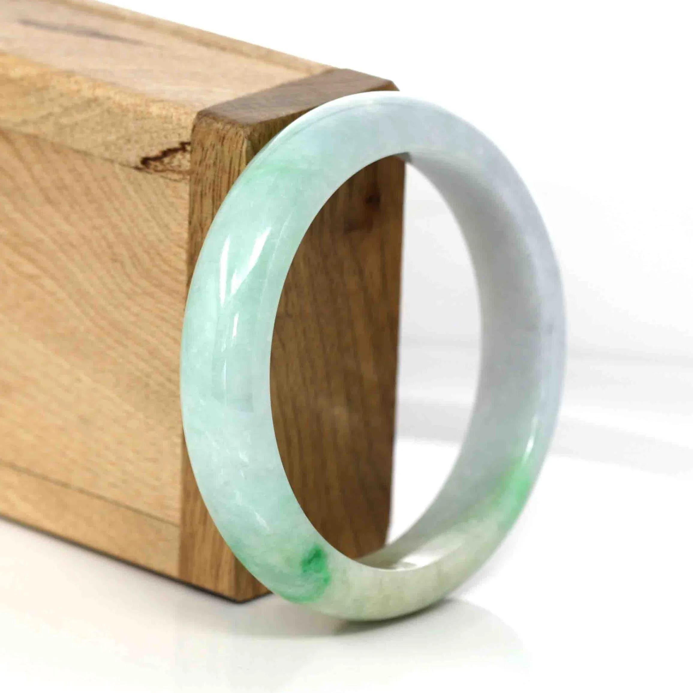 Baikalla's Classic High-quality Lavender & Yellow- Green Natural Burmese Jadeite Jade Bangle (54.32 mm) #295