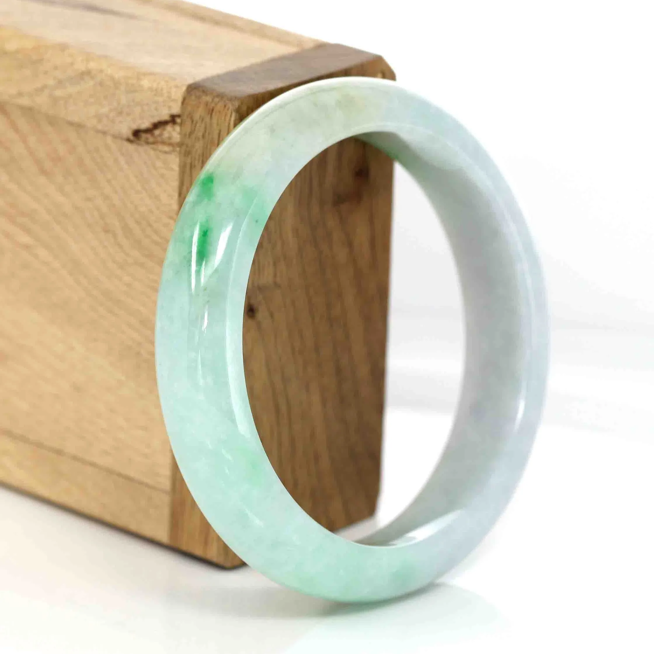 Baikalla's Classic High-quality Lavender & Yellow- Green Natural Burmese Jadeite Jade Bangle (54.32 mm) #295