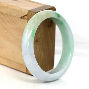 Baikalla's Classic High-quality Lavender & Yellow- Green Natural Burmese Jadeite Jade Bangle (54.32 mm) #295