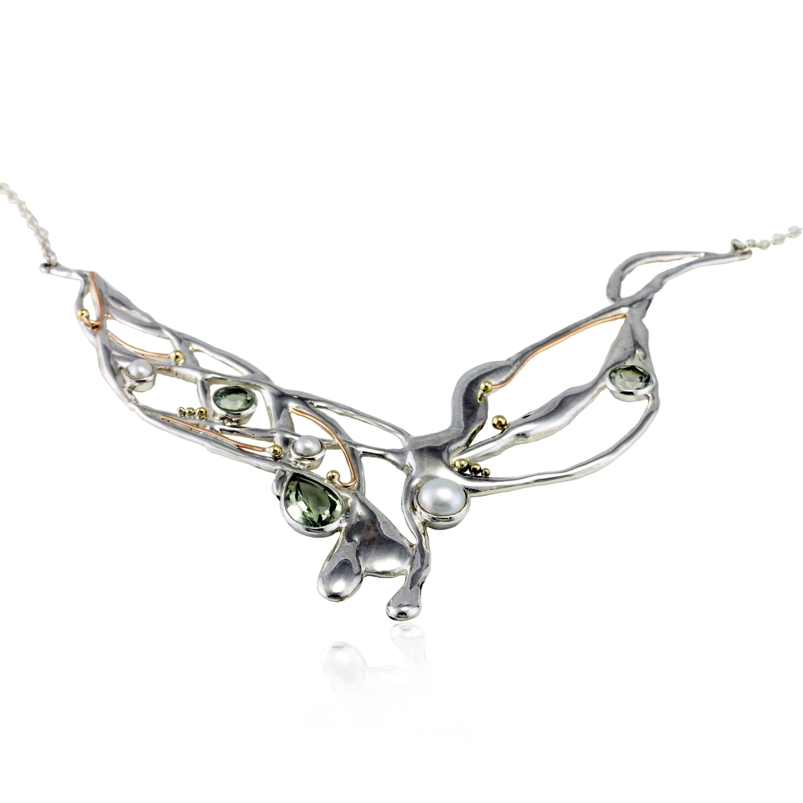 Banyan Freshwater Pearl and Green Amethyst Necklace