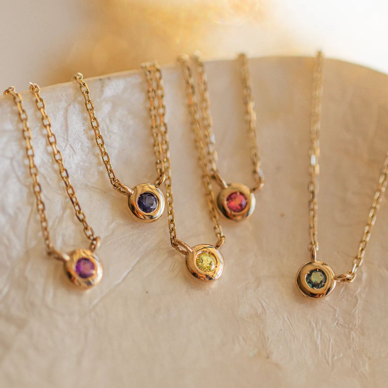 Birthstone Bezel Necklace