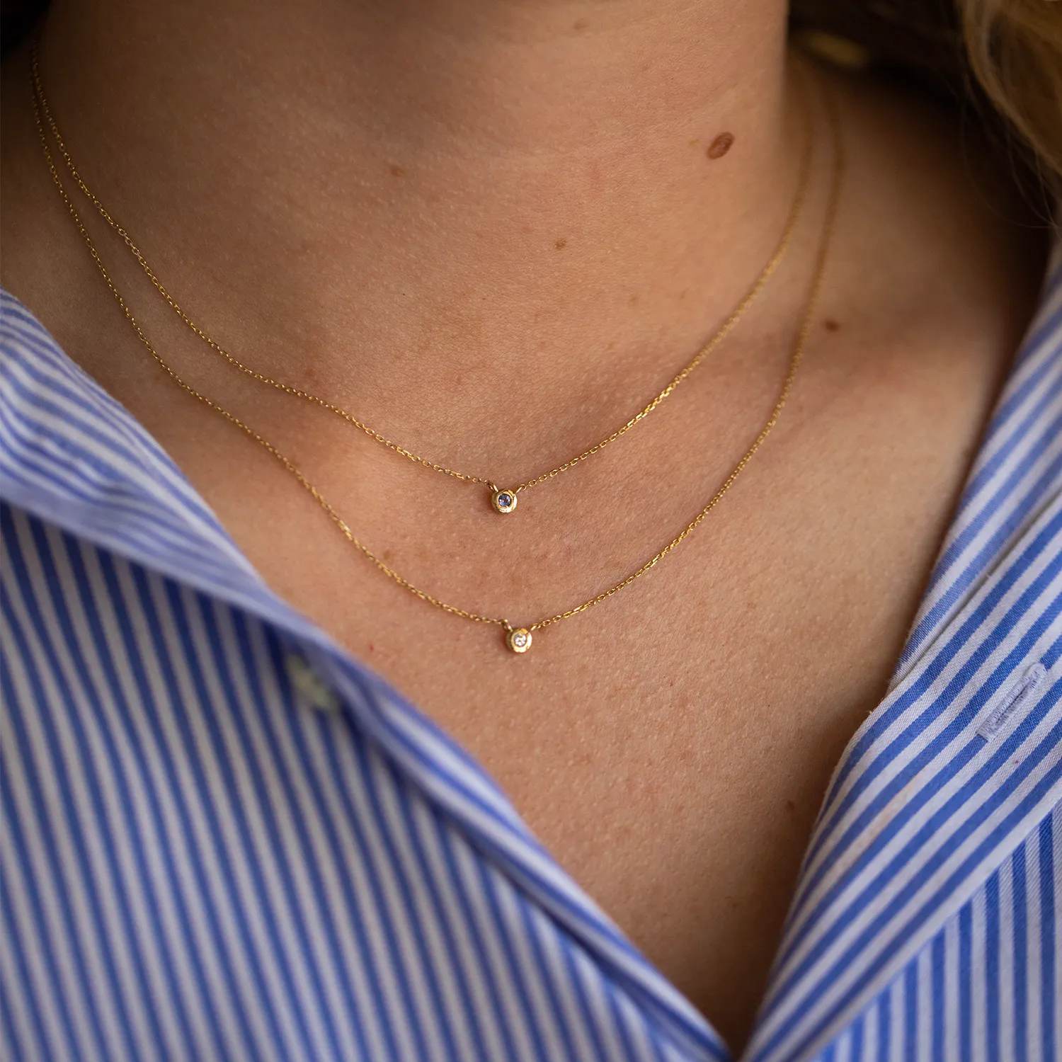 Birthstone Bezel Necklace