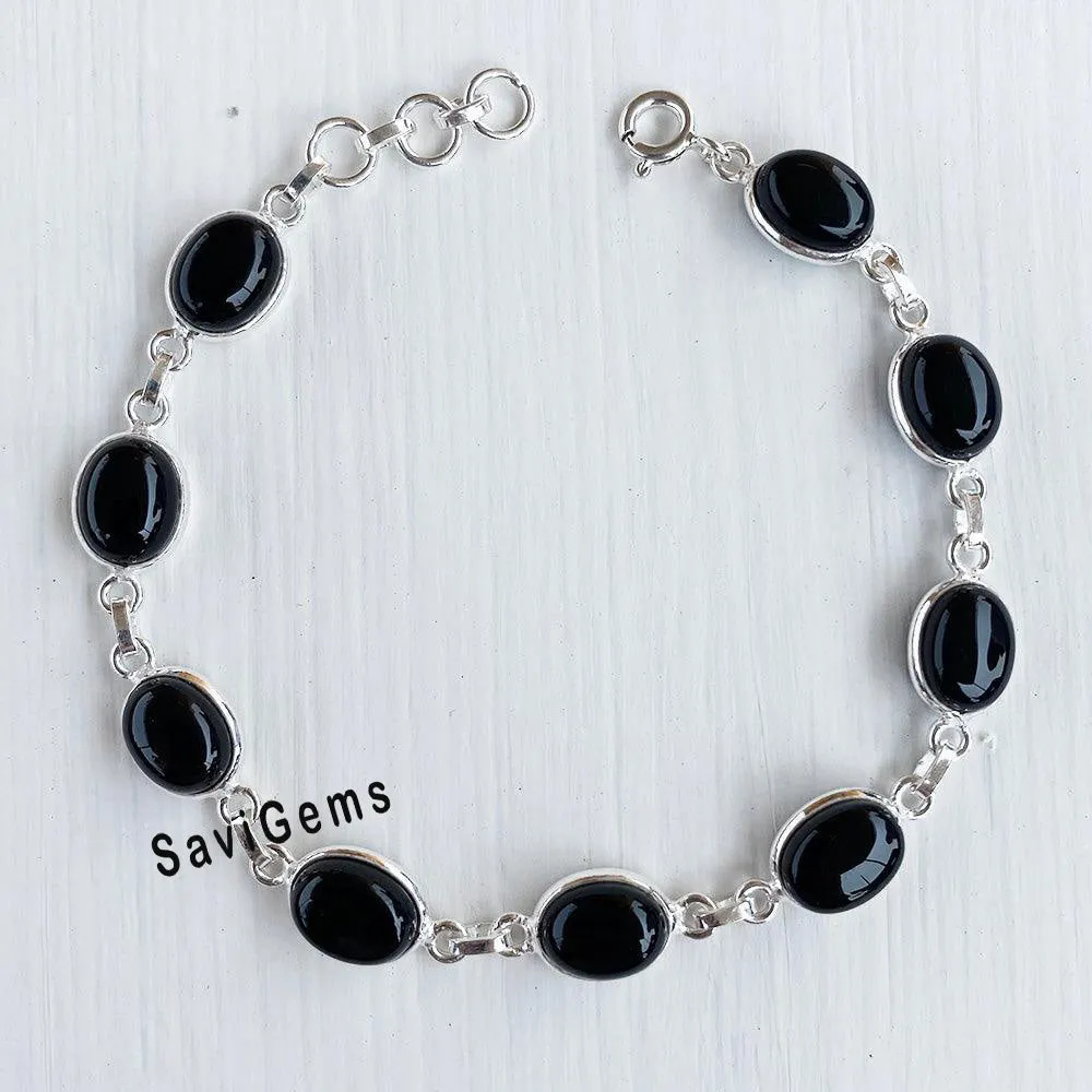 Black Onyx 925 Sterling Silver Bracelet