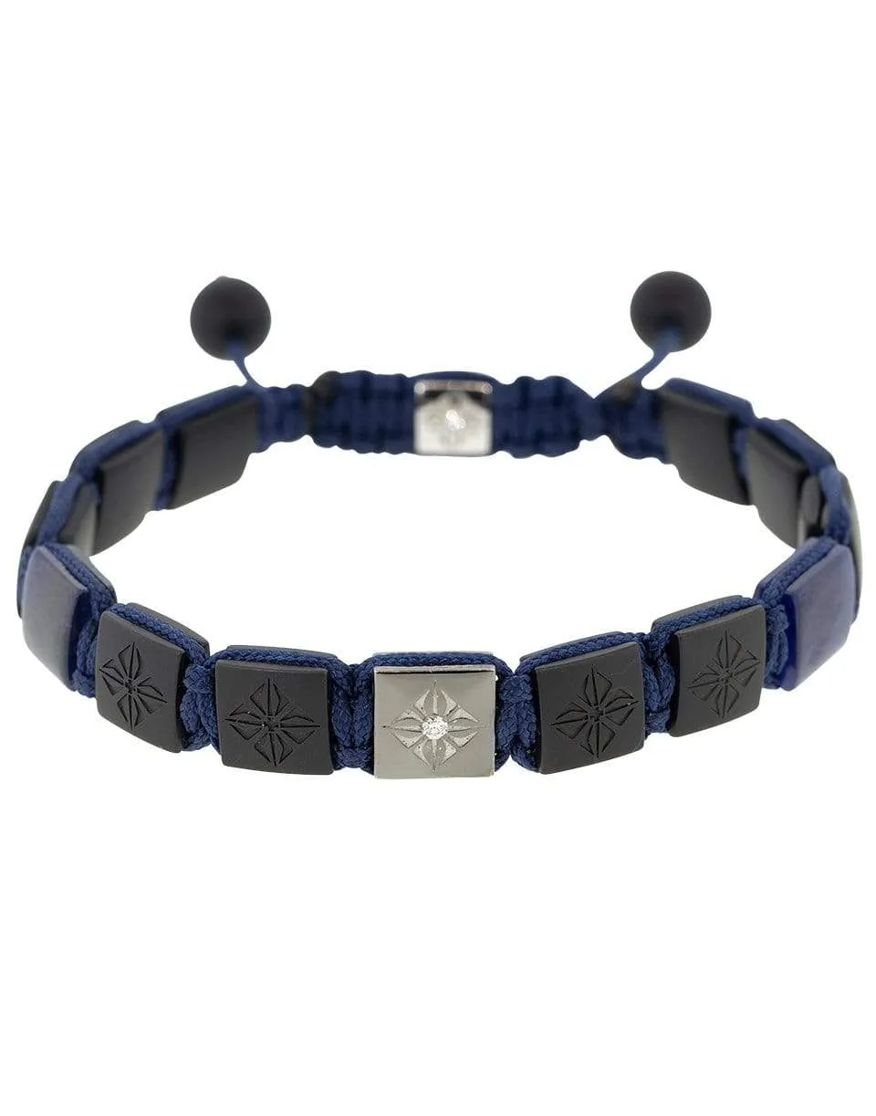 Blue Sapphire and Onyx Lock Bracelet