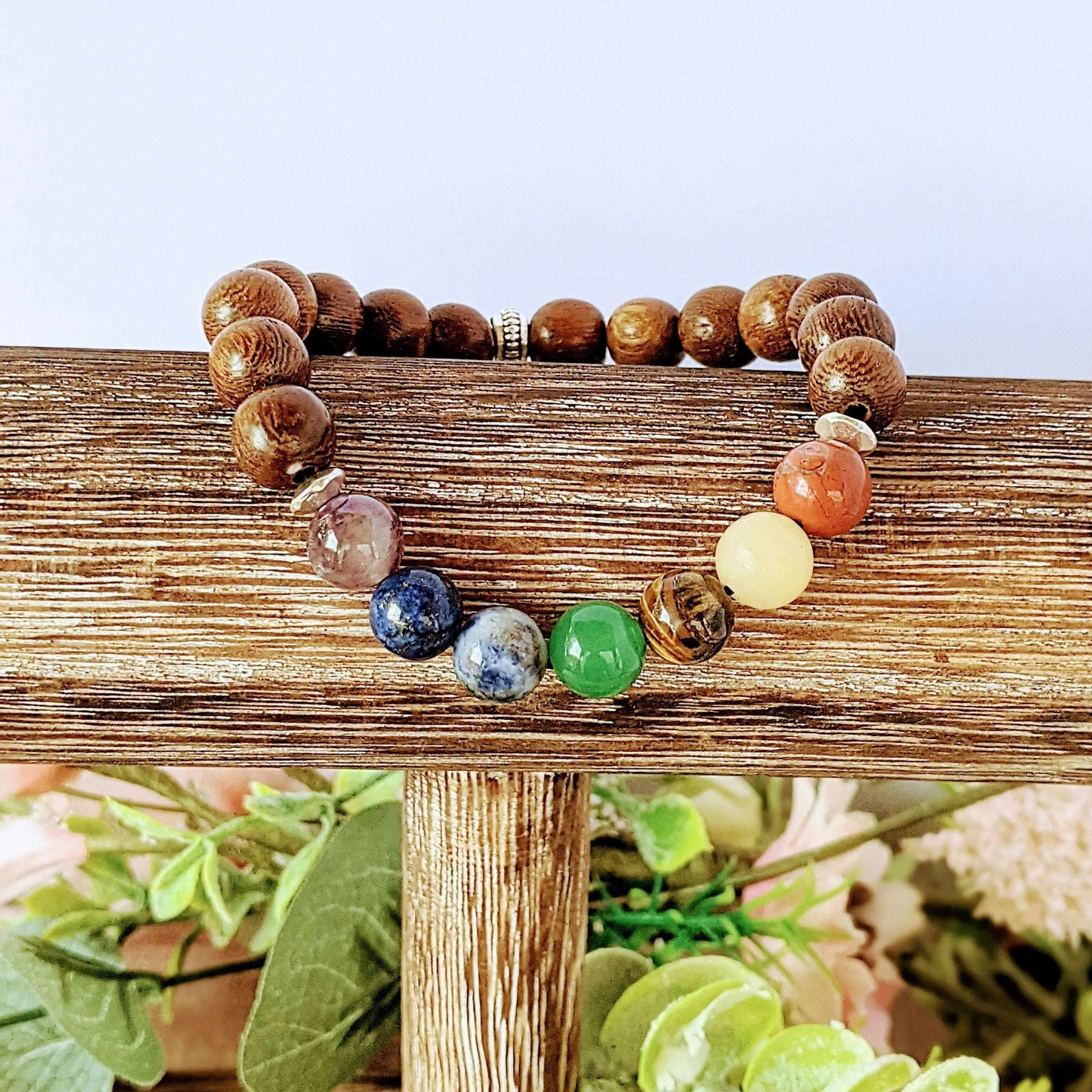 Chakra Coconut Bead Diffuser Bracelet - Energy & Balance