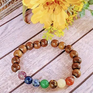 Chakra Coconut Bead Diffuser Bracelet - Energy & Balance