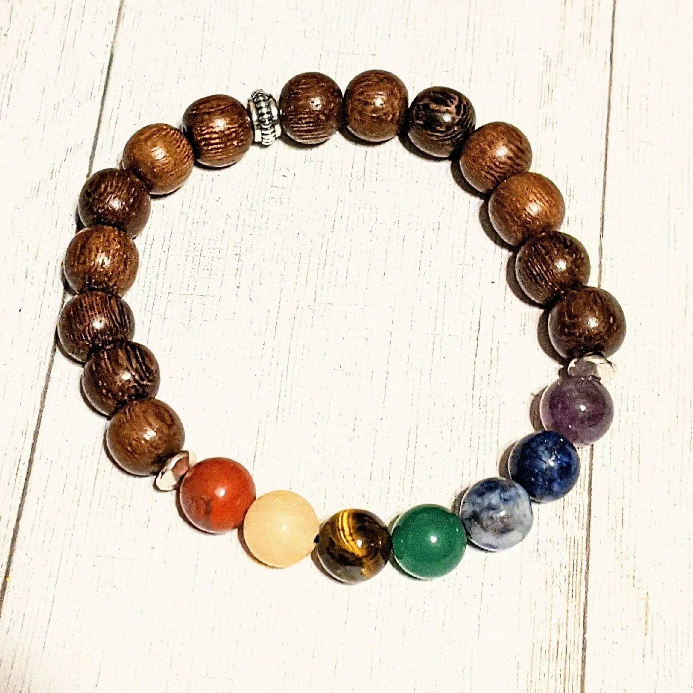Chakra Coconut Bead Diffuser Bracelet - Energy & Balance