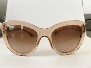 Defective  Versace VE4325 521513 Transparent Brown Cat Eye Sunglasses