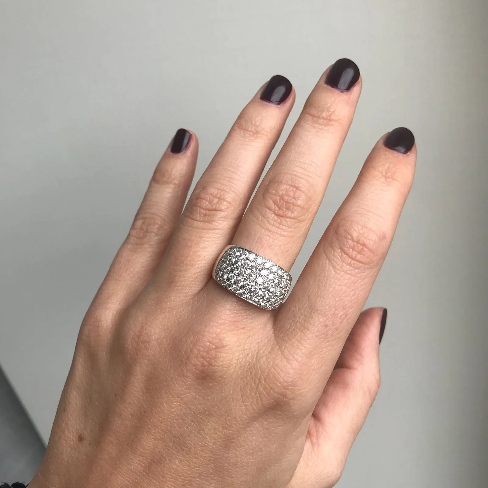 Estate 3 Carat Diamond Pavé Gold Band Ring