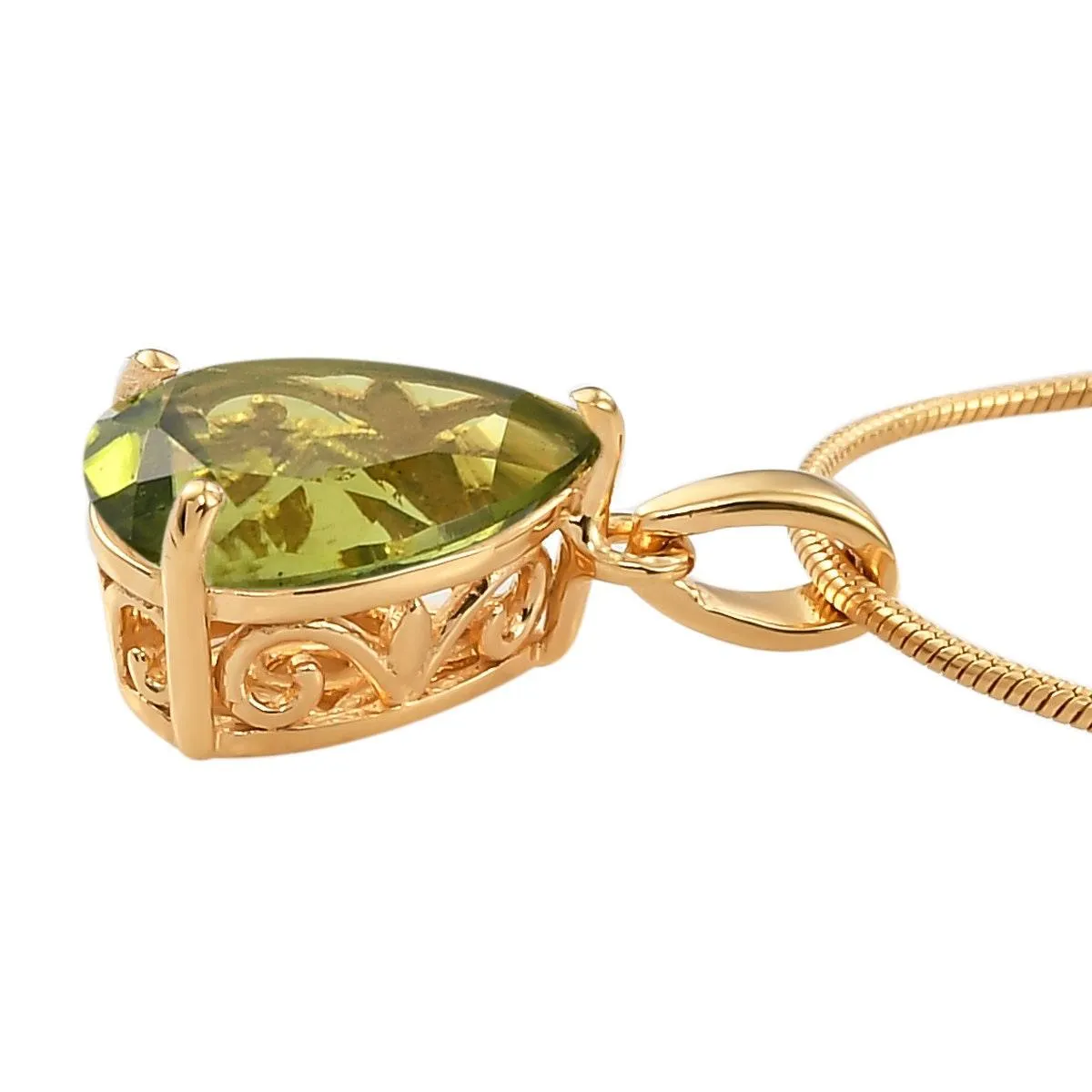 Genuine Peridot Pendant, Solitaire Pendant, August Birthstone Necklace, 925 Sterling Silver, Peridot Gold Necklace, Gift for her