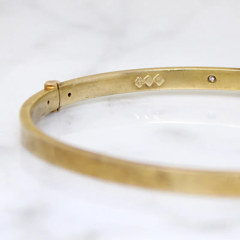 Grand Period 15ct Gold Bangle with Diamonds