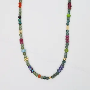 Green Apatite Cube Necklace
