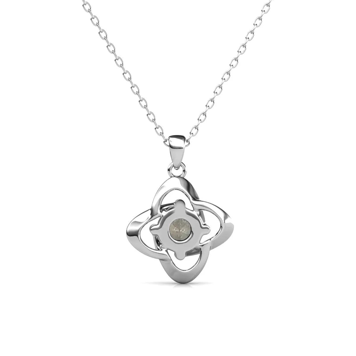 Infinity February Birthstone Amethyst Necklace, 18k White Gold Plated Silver Birthstone Crystal Necklace