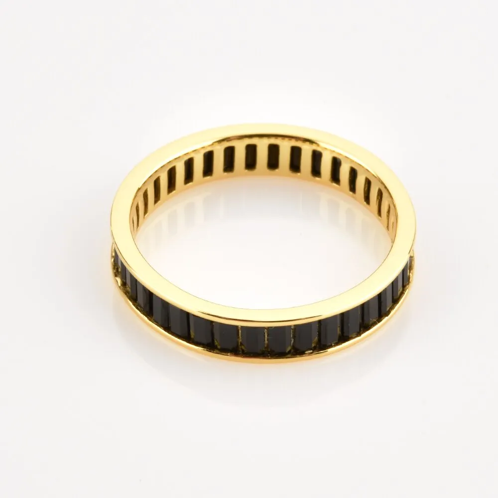 KESLEY 925 Sterling Silver Anillo Zircon Pave Rings Green Black Women