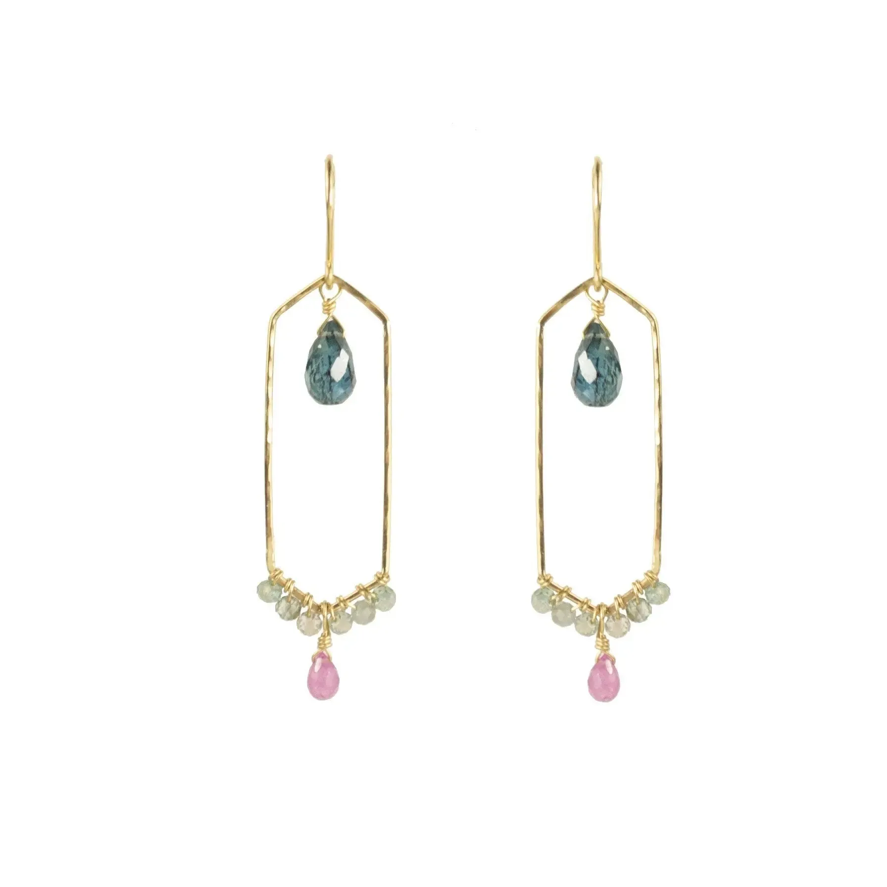 Kyanite Pink Sapphire Zircon Earrings E020TRP by Vannucci