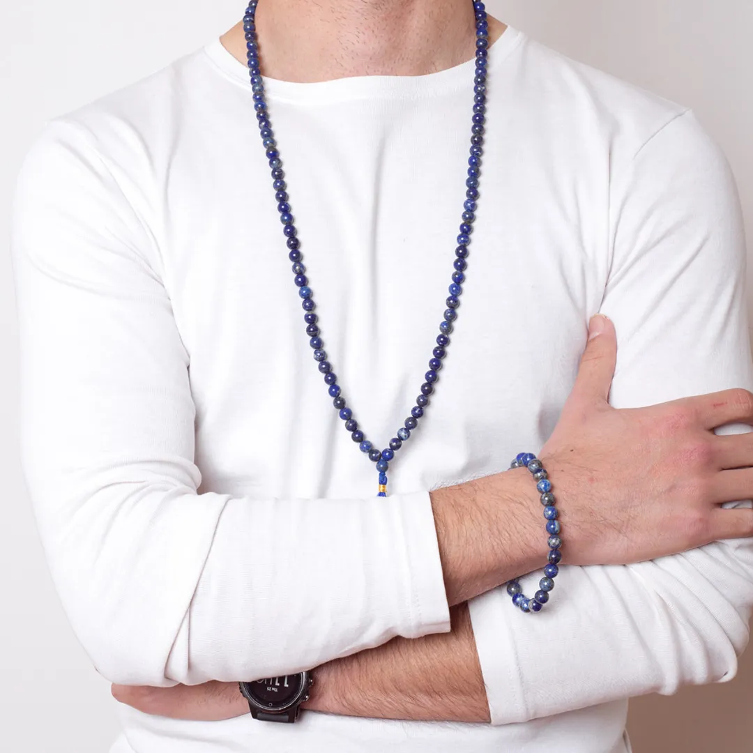 Lapis Lazuli Mala Bead Bracelet