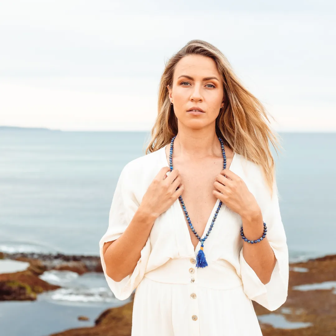 Lapis Lazuli Mala Bead Bracelet