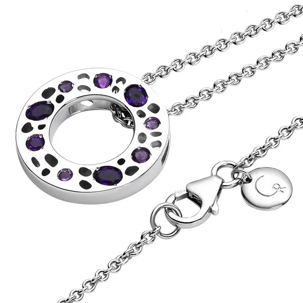 Lattice Eternity Necklace   Lattice Disc Stud Earrings with Amethyst