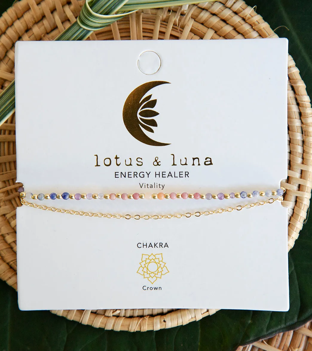 Lotus and Luna Energy Healer Amethyst Bracelet