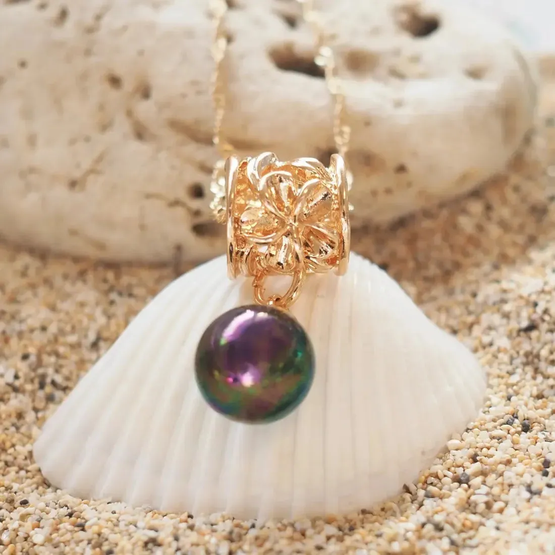 Mauna Kea Blossom Pendant Hawaiian Necklace