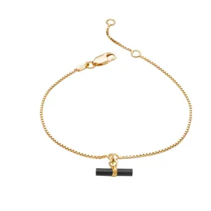 Mini Onyx T-Bar Bracelet - Gold - TBB2ONGP