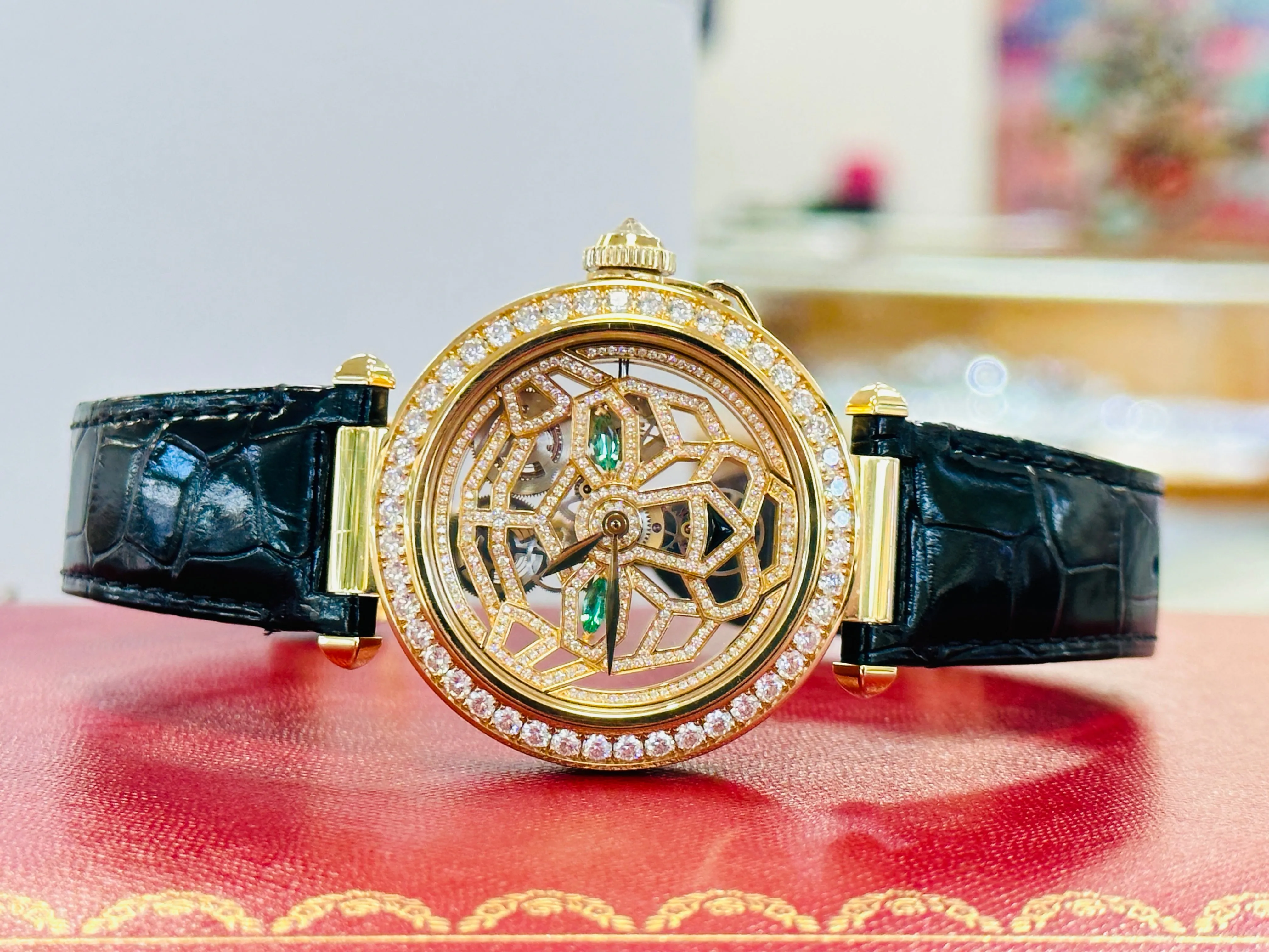 PANTHÈRE JEWELRY WATCHES Pasha de Cartier skeleton Ref. HPI01359 Box and Papers