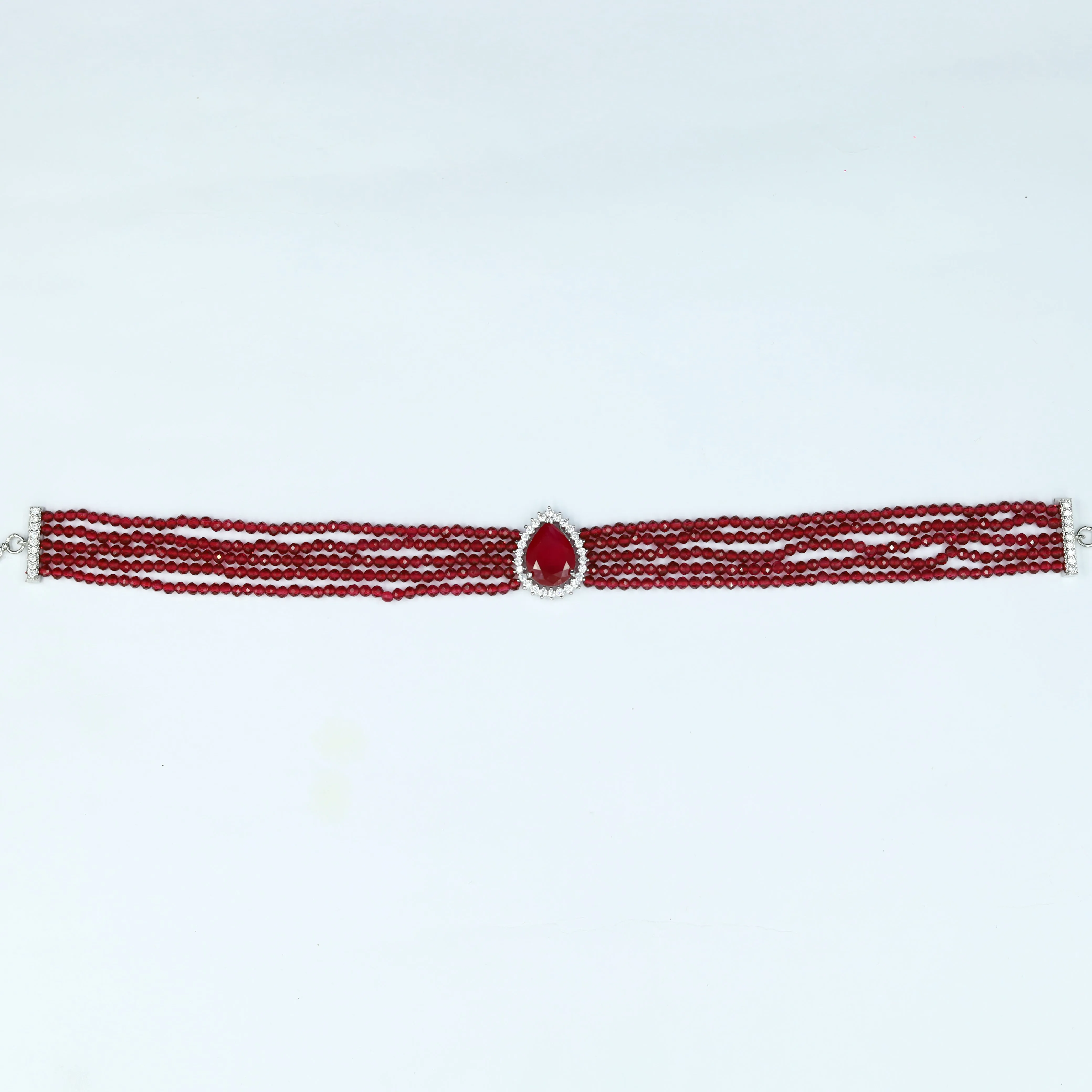 Pearl Choker Zircon/AD Necklace Set 13114-33