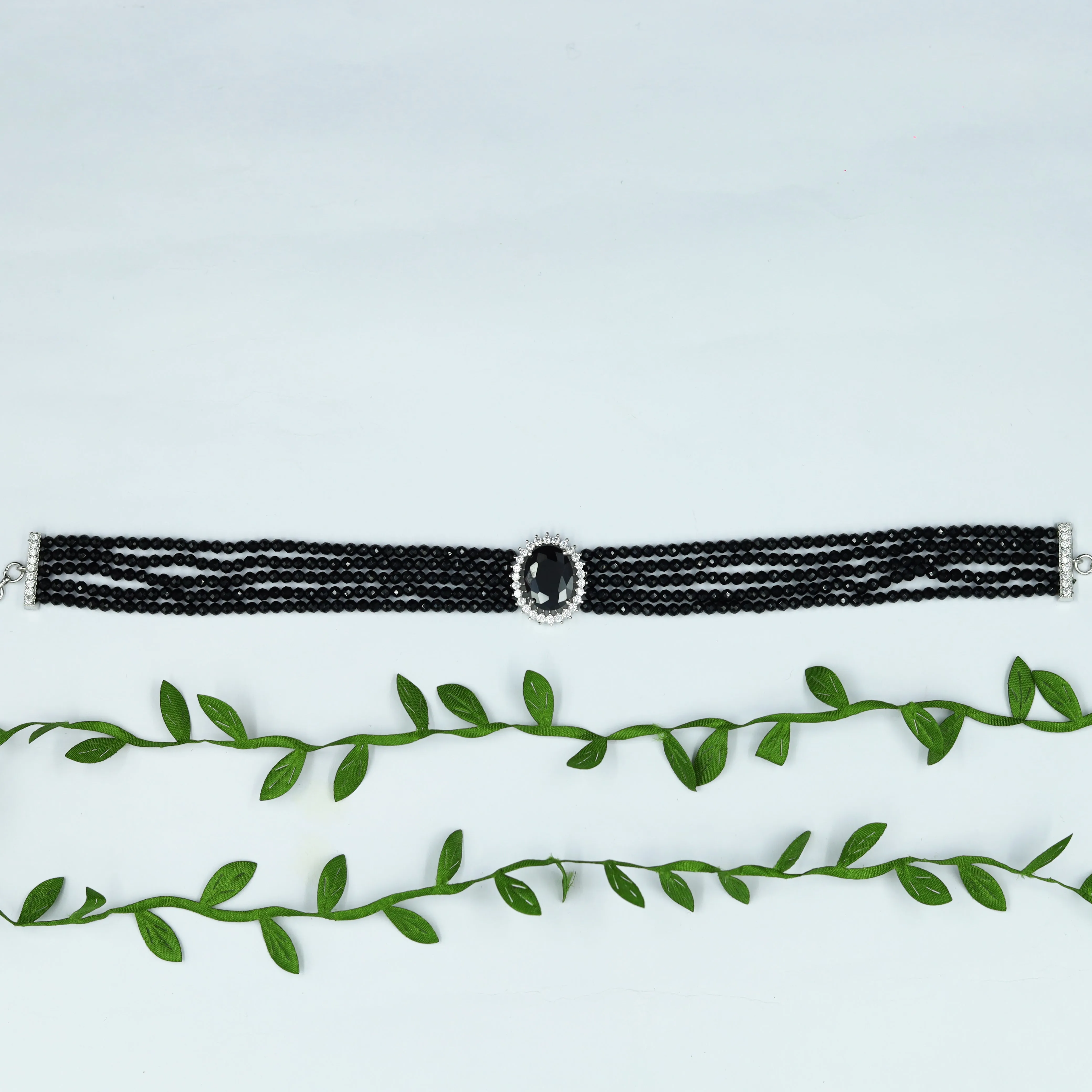Pearl Choker Zircon/AD Necklace Set 13115-33