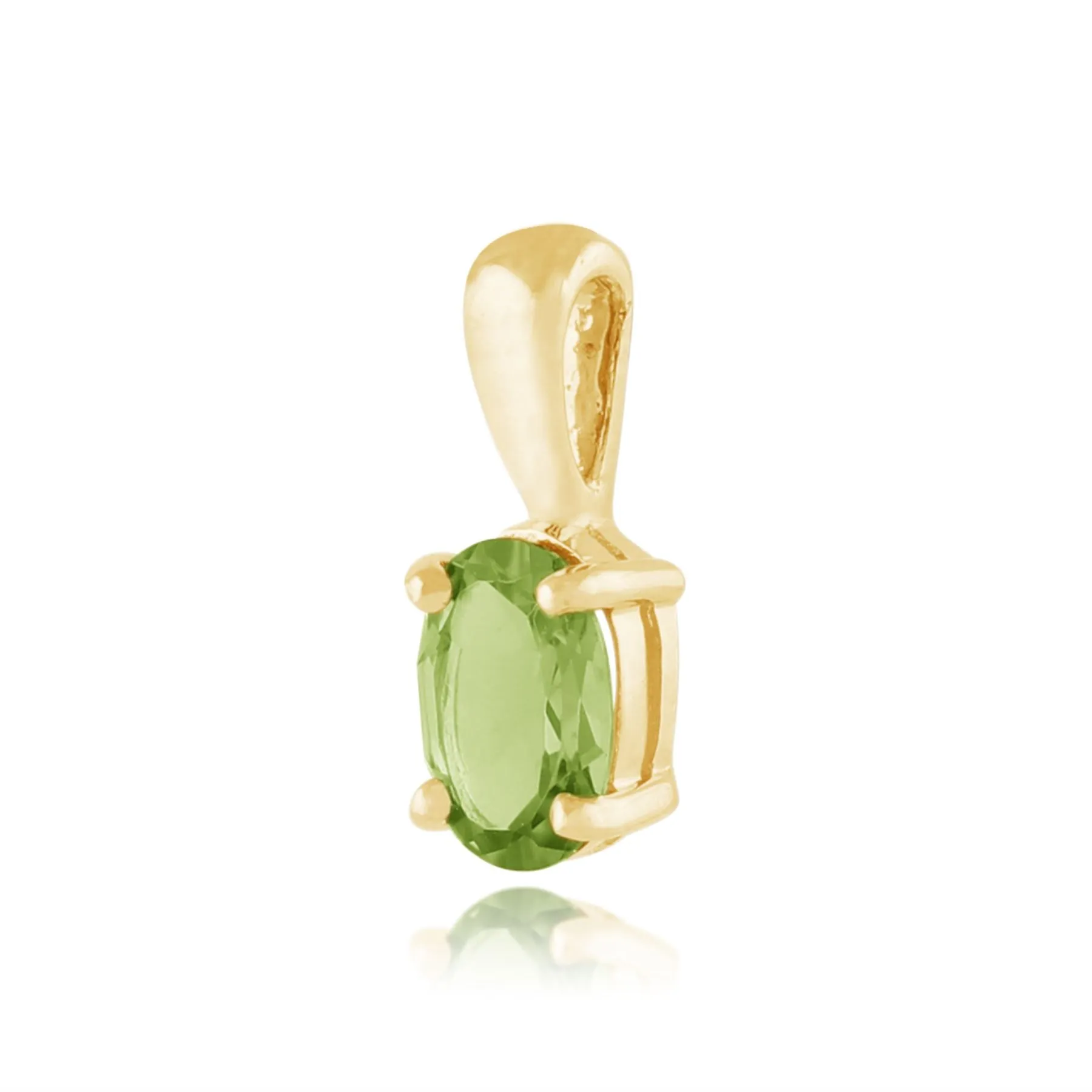 Pendentif Classique Or Jaune 375 Péridot Oval